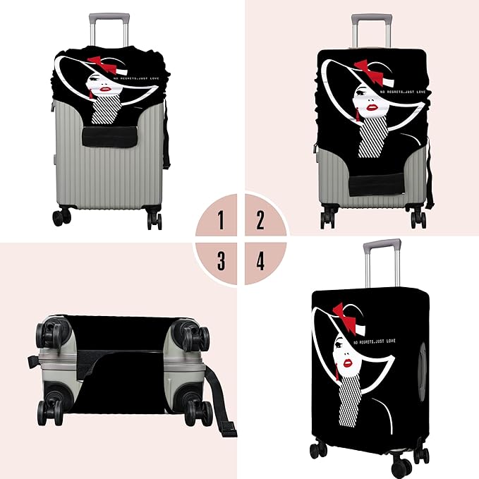 Travel Luggage Cover Suitcase Protector Fits 18-32 Inch Wheel Covers PatternedTravel Related Items Flower Luggage Protector Elastic S