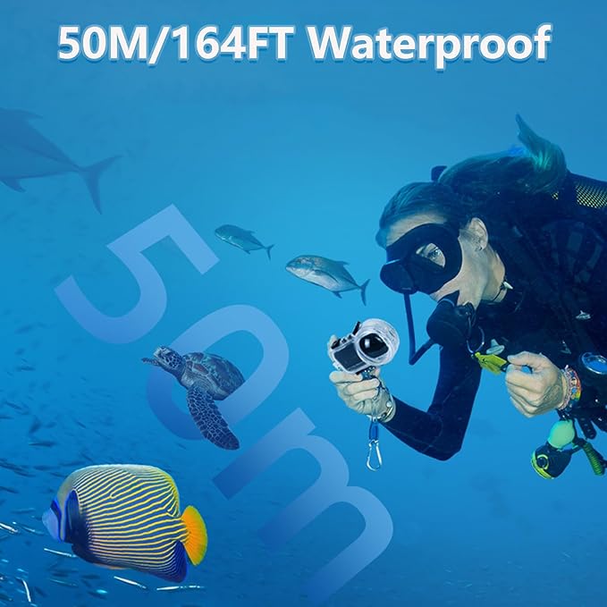 Invisible Dive Case Compatible for Insta360 X4 Dive Housing Case 50m 164ft Waterproof Case Cover Underwater Protective Shell with Bracket Accessories for Insta360 X4 Action Camera