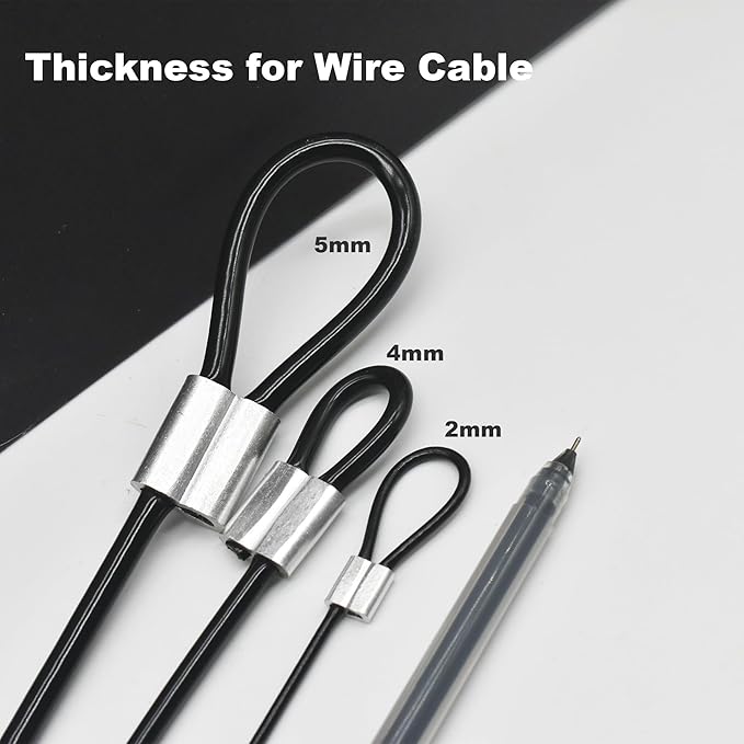 10 Pcs 2mm Wire 24 inch Vinyl Coated Stainless Steel Cable with Loops Short Wire Rope Lanyard Lock Security Chain Link for Outdoor Gates, Black (2mm x 24inch)