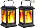 Solar Lanterns Outdoor Waterproof Hanging Solar Lanterns Garden Lights Solar Powered Flame Lights LED Lights for Patio Pathway Deck Yard (2 Pack)