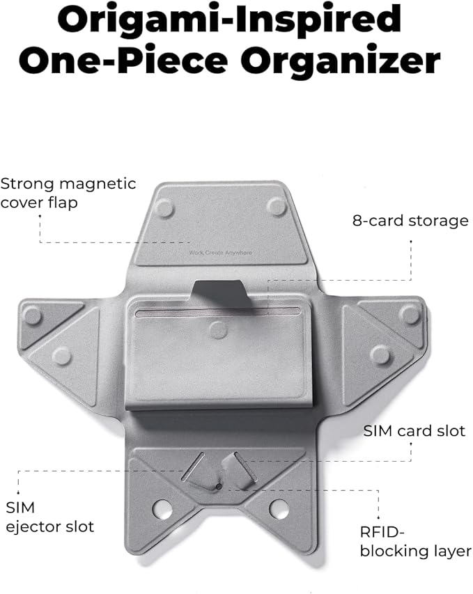 MOFT Magsafe Wallet, 8-Card Holder, Magnetic Phone Stand with Pull to Access Design, RFID Blocking, Angle Adjustment & MOVAS Minimalist Snap Field Wallet for Men Travel Essentials, Taupe