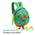 DB Dinosaur Toddler Mini Backpack with Leash, Children Kids Baby Harness Bookbag (Green)
