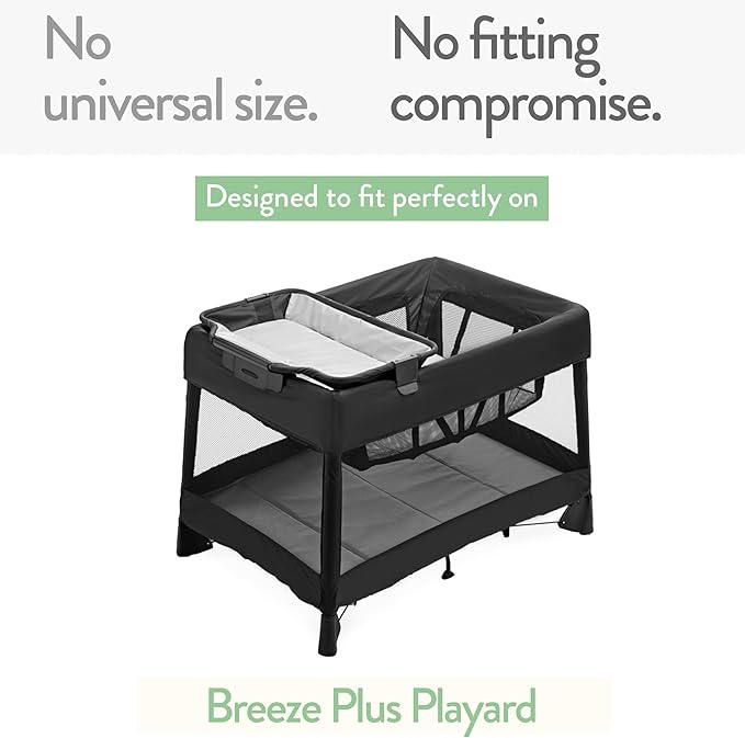 Pack and Play Sheets Fitted – Compatible with 4moms Breeze Plus Playard and Other Large Playpen Mattress – Snuggly Soft 100% Jersey Cotton – Cream + Brown – 2 Pack