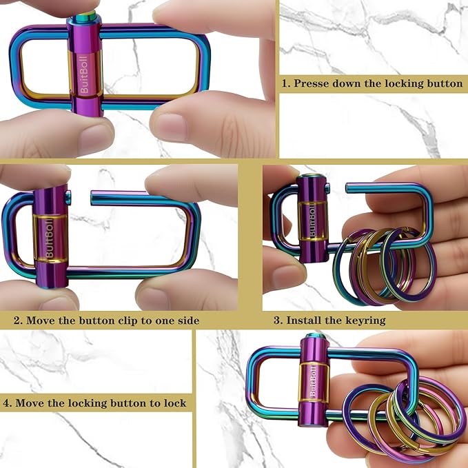 Key Chain, Heavy Duty Lock Key Ring Keychain Clip Key Holder Organizer for Home Car Keys Women Men