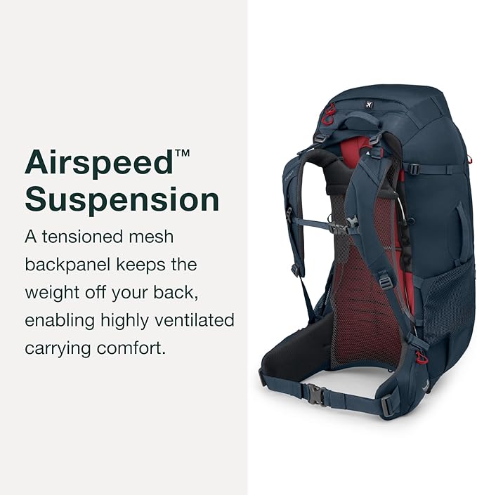 Osprey Farpoint Trek 55L Men's Travel Backpack, Black
