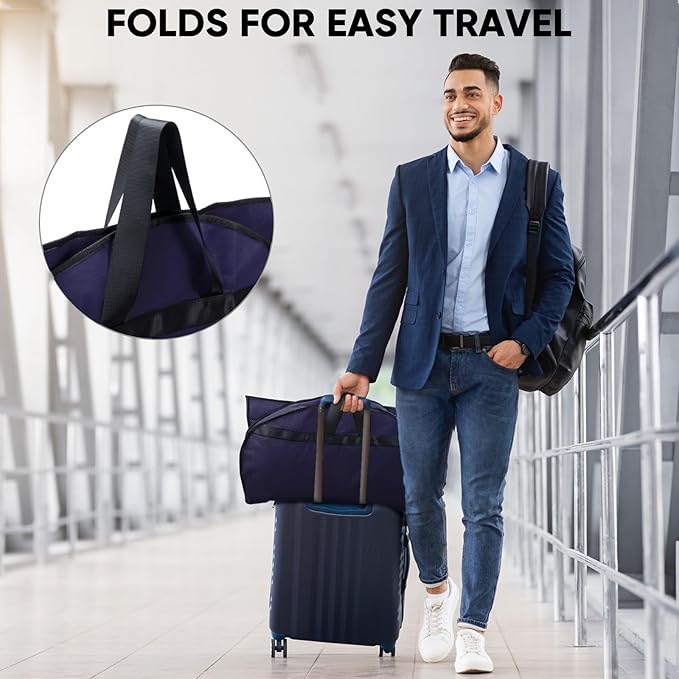 BALEINE 1PK Heavy Duty Garment Bag with Shoe Storage Travel Bag for Dresses, Suit, Coats Travel Essential (43", Blue)