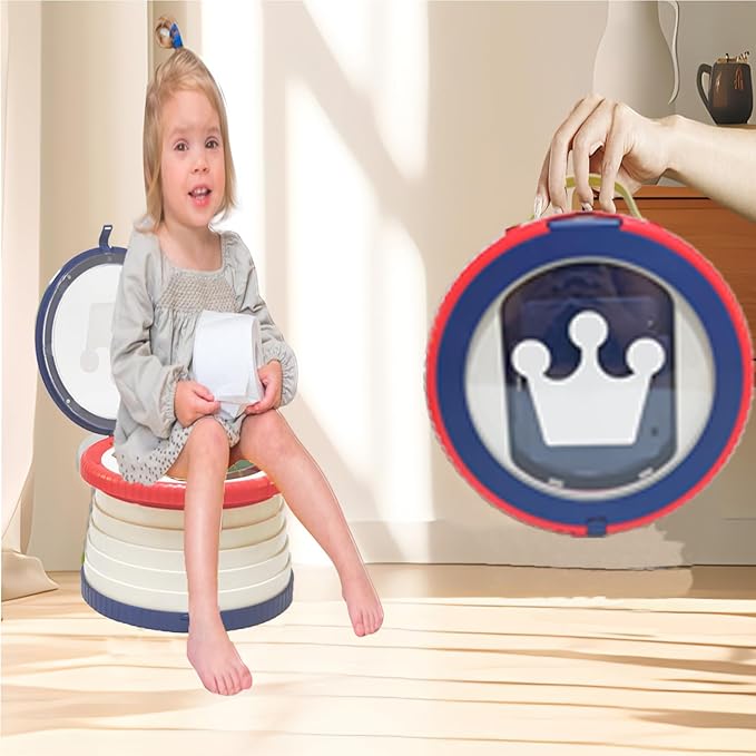 SunnySmile Portable Toilet for Kids,Portable Potty Seat for Toddler Travel,Travel Potty with Travel Bag, Applicable to Camping, Indoor/Outdoor Use, Includes 75 Replacement Bags