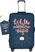 Let The Adventure Begin Luggage Cover Washable Suitcase Protector, Luggage Tag Travel Birthday Gifts For Men Women (M 22-25 Inch Luggage)