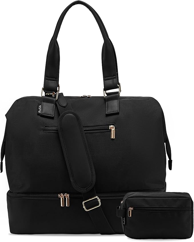 Weekender Bags for Women, Large Travel Duffel Bag with Shoes Compartment, Carry On Overnight Tote Bags with Toiletry Bags, Hospital Bags for Labor and Delivery