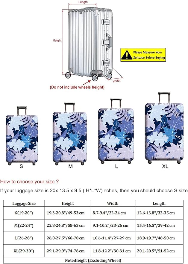 Travel Luggage Cover, Suitcase Protector Bag Fits 19-20 Inch Luggage Bluemaple