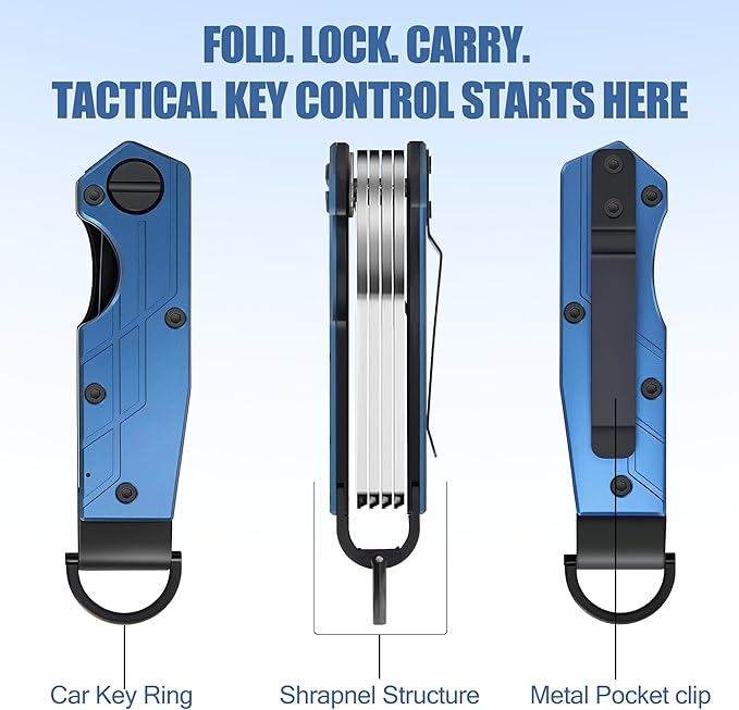 Key Organizer for Men Compact Key Holder Minimalist Key Case Metal Key Chain Key Holder for Keychain Secures 2-5 Keys