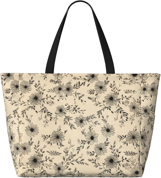 Beach Bag for Women Beach Tote Bag Waterproof Sandproof Large Bags with Zipper Big Capacity for Vacation Travel