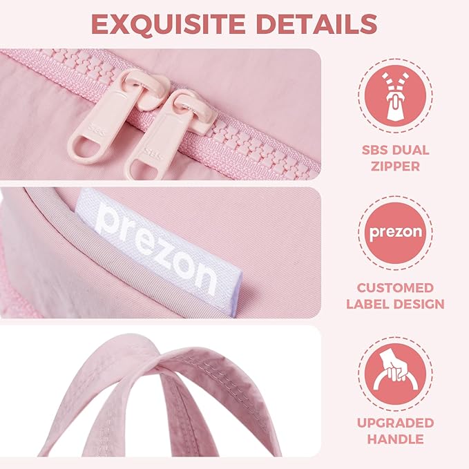 Toiletry Bag For women,Portable Hanging Organizer,4 Leakproof Compartment for full-sized Conditioner, Brushes Set, Makeup Accessories,Visible and easy to access.M-pink