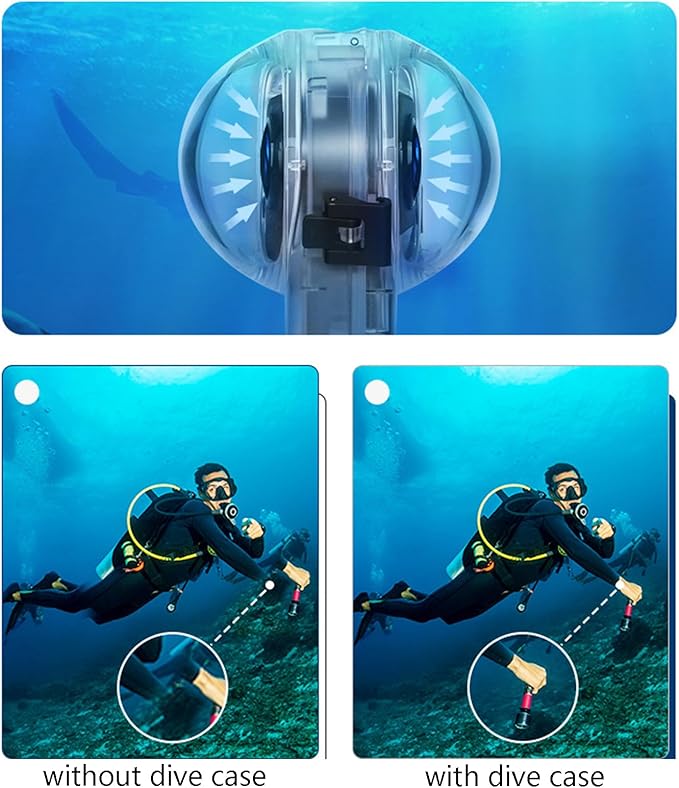 Invisible Dive Case Compatible for Insta360 X4 Dive Housing Case 50m 164ft Waterproof Case Cover Underwater Protective Shell with Bracket Accessories for Insta360 X4 Action Camera