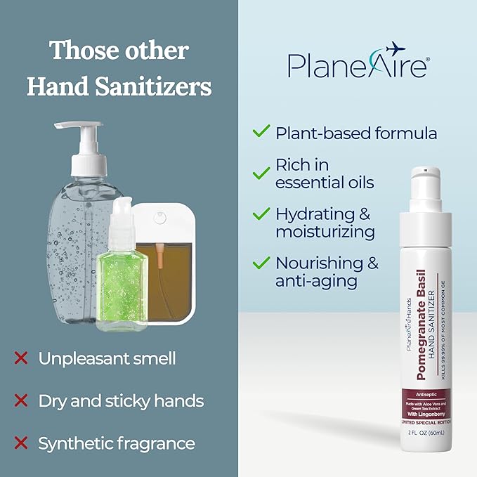Citrus & Spice Variety 3pk Hand Sanitizer | Orange Pineapple Gel, Pomegranate Basil Lotion, Tangerine Coriander Spray | Travel Size | Made with Aloe Vera & Essential Oils | Rich in Vitamin E