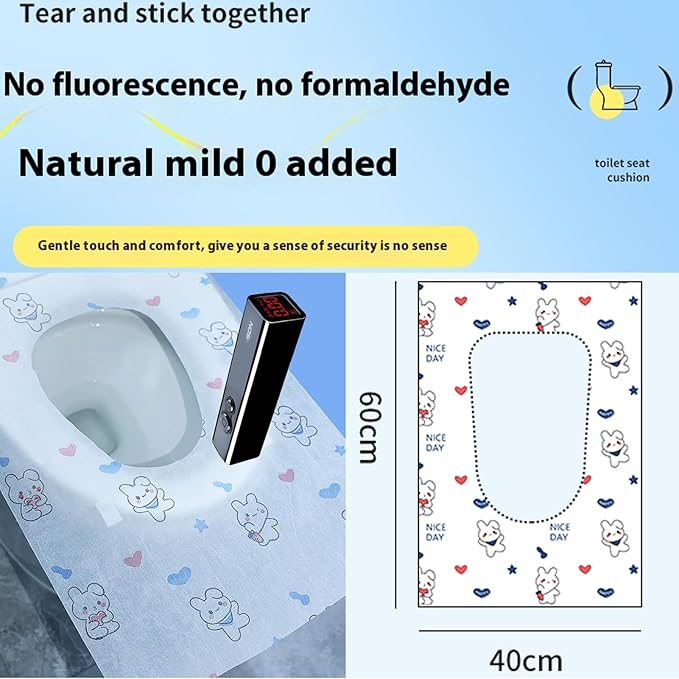 Disposable toilet seat cover,30 pieces of oversized waterproof toilet seat paper, suitable for children and adults, potty training, travel, public toilets, aircraft