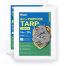 GUARD SHIELD Tarp White 16x20 Feet Multi Purpose Waterproof Poly Tarp Cover 5mil (2-Pack)