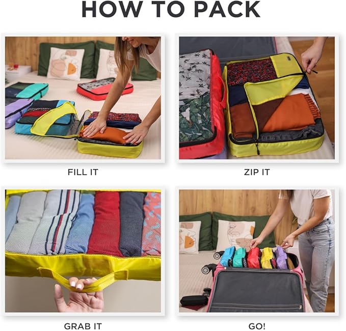 Small Packing Cubes for Suitcases - 5 Pcs Set - Travel Organizer Bags for Carry-On Luggage