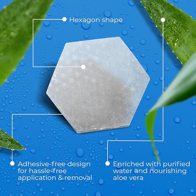 Hexagels Plus Aloe Vera - Advanced Healing Hydrogel Pads for Blister Prevention & Soothing Burn Care - Foot, Heel, Toe, & Ankle Protection, Pack of 200, 1-Inch Patches, by Medagel, Paraben Free