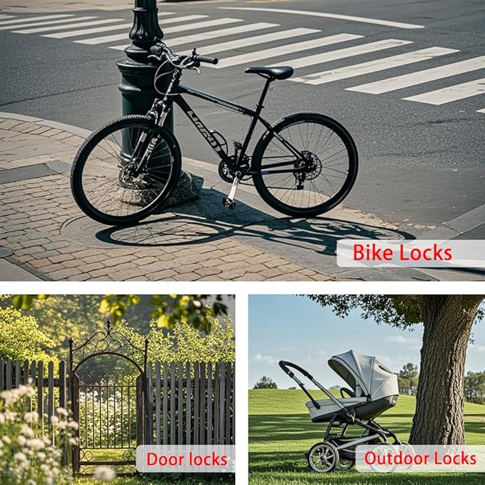 3.3mm (1/8 Inch) Outdoor Travel Stainless Steel Security Cable-4ft Luggage Lock Safety Wire Flexible Steel Wire Rope with Double Loop Safety for Luggage, Bike, Lock(Balck+Red, 4ft-(2Pack)