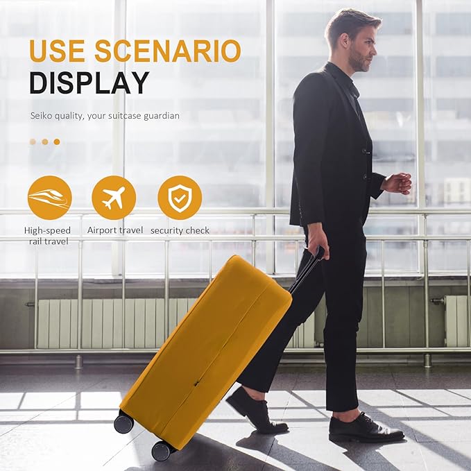 Travel Luggage Cover - Scratch-Resistant Suitcase Protector, Fit 28-29 Inch, Yellow (XL)