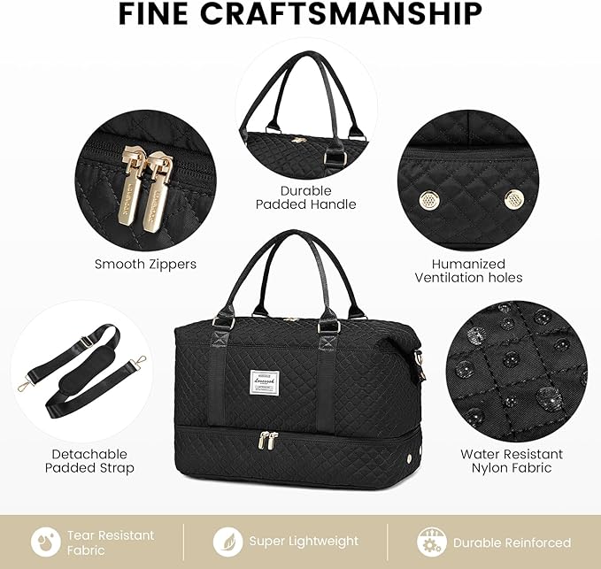 LOVEVOOK Travel Duffle Bag,Weekender Bags for Women with Shoe Compartment，Carry on Overnight Bag with Toiletry Bag,Gym Duffel Bag with Wet Pocket, Hospital Bags for Labor and Delivery