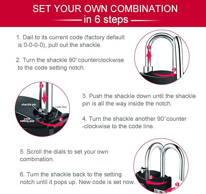 ZHEGE TSA Approved Luggage Lock for Train Travel, 4 Digit Combination Lock for School Gym Locker, Suitcase, Backpack, Cabinet, Drawer, Easy Read Dial with Alloy Body (1 Pack, Black)