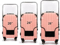 3PCS Clear PVC Suitcase Cover Protectors Transparent Luggage Covers Waterproof Wheeled Suitcase Dust Cover Dustproof Travel Luggage Sleeve Protector 20"+24" 28" (3PCS Upgraded)