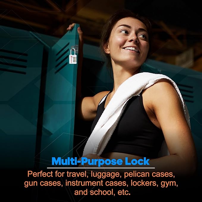 Forge Dual-Opening: Key or Combination Access Lock, TSA Approved Locks for Luggage, Pelican case, Travel, Gym, School, Stainless Steel Shackle. (White, 2 Pk)