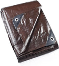 GUARD SHIELD Brown Tarp 10x10 Feet Waterproof Tarps Lightweight Camping Tarp Outdoor Multi Purpose Poly Cover 6mil