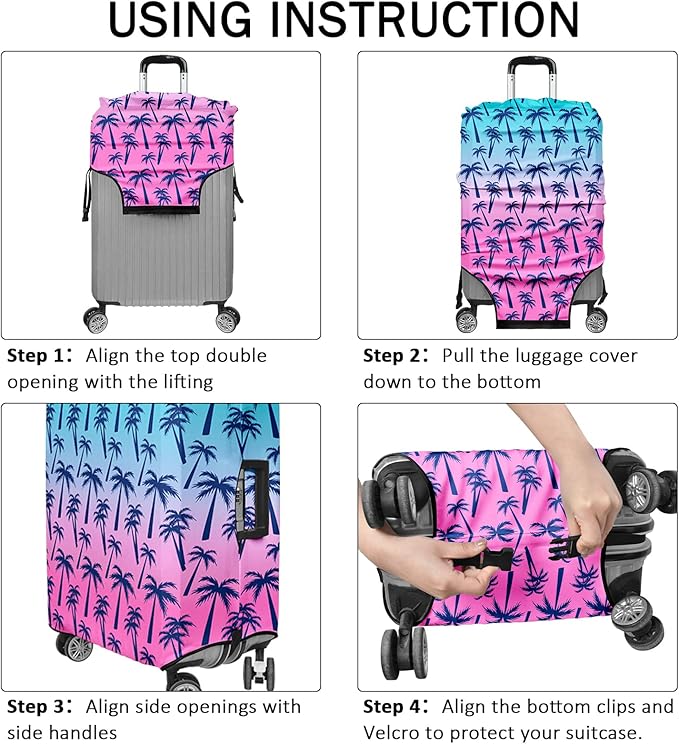 Luggage Cover for Suitcase Elastic Suitcase Cover Protector, Carry On Luggage Sleeve Anti Scratch Travel Essentials Fits 23-26