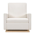 babyletto Cali Pillowback Chair and a Half Glider in Performance Cream Eco-Weave with Light Wood Base, Water Repellent & Stain Resistant, Greenguard Gold and CertiPUR-US Certified