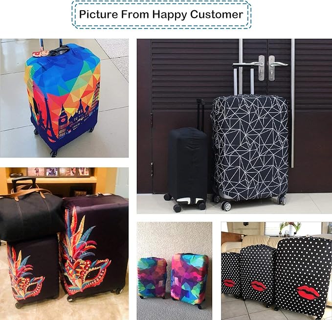 Explore Land Travel Luggage Cover Suitcase Protector Fits 31-32 Inch Case (Geometry, XL)