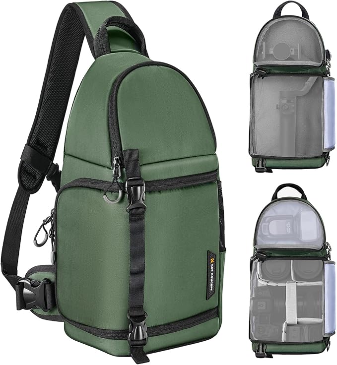 K&F CONCEPT Camera Sling Bag Crossbody Bag Camera Shoulder Backpack DSLR/SLR/Mirrorless Photography Bags Compatible with Canon/Nikon/Sony/Fuji/Gopro/DJI