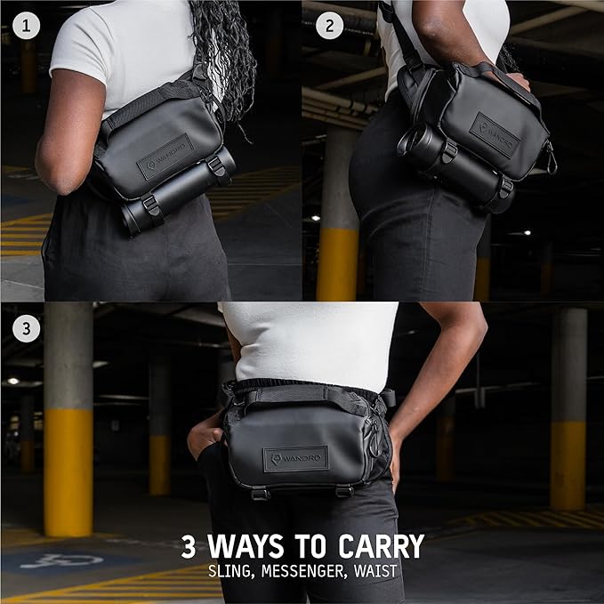 WANDRD ROGUE V1 9L Sling: Compact Camera Sling and Crossbody Bag with Fast Access, 3-Way Carry– Lightweight Everyday Bag Great for Travel, Photography, and Daily Use (Black)