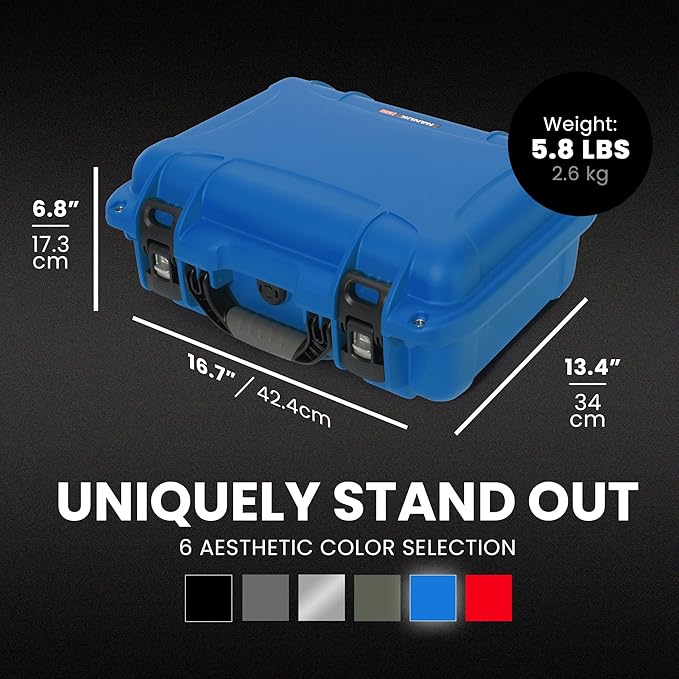 NANUK 920 Pro Photo Kit – Waterproof Travel Camera Hard Case with Padded Dividers & Lid Organizer, 16.7” x 13.4” x 6.8”, Dustproof & Impact-Resistant, Airline Carry-On Approved – Blue
