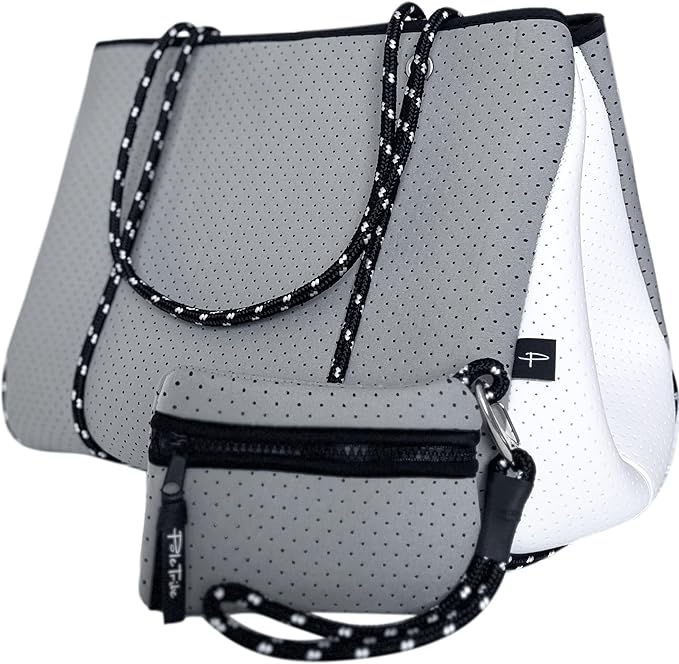 Pole Tribe Neoprene Tote - Large Beach, Gym, Travel Bag & Wallet, Water-Resistant, Durable, Lightweight, Sailor Rope Design