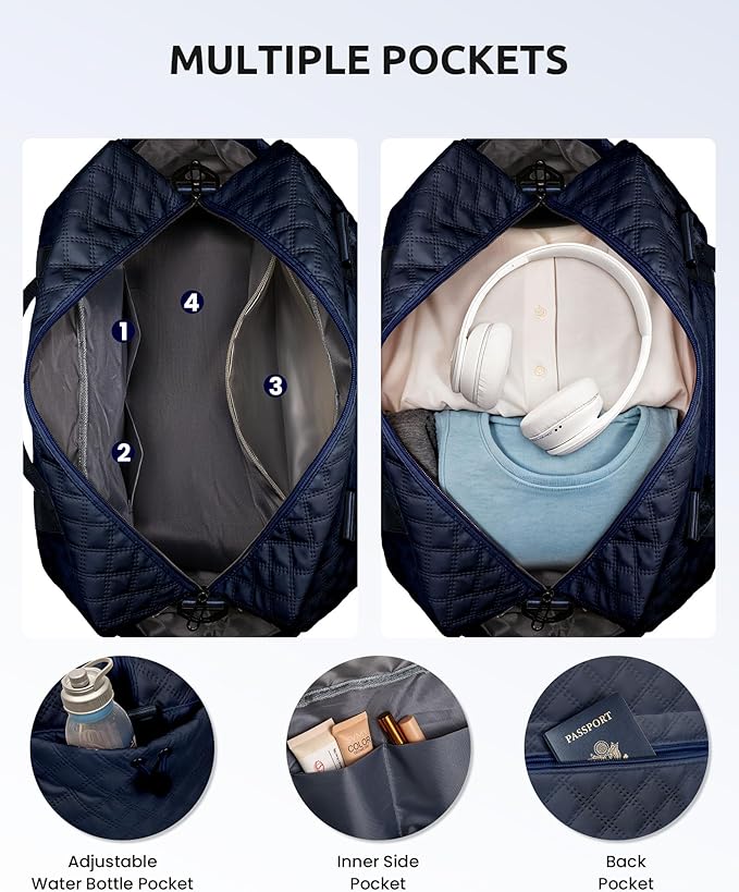 Gifts for 9 10 11 12 13 14 15 16 17 Year Old Girls-Duffle Bag with Shoe Compartment, Personalized Weekender Bag, Travel Bag with Makeup Bag，Birthday Gifts for Women Friendship (Letter T)