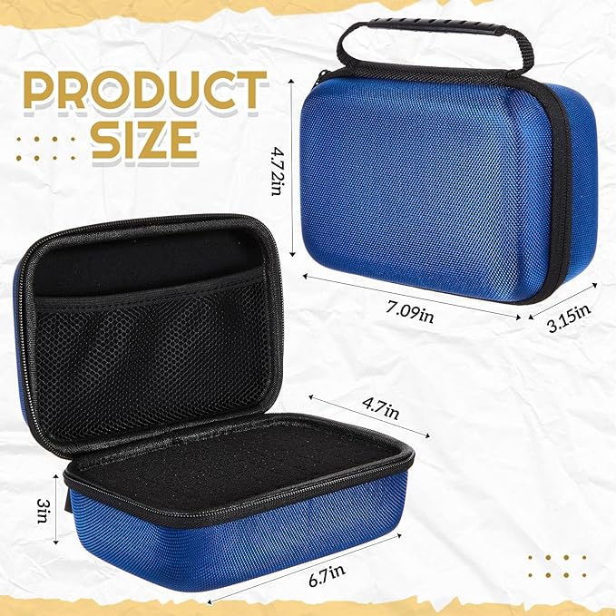 EVA Hard Case with Customizable Foam Protective EVA Carrying Case Shockproof Outdoor for Camera, Digital Products, Electronic Instruments with Knife(Blue,7.1 x 4.7 x 3.1 Inch)