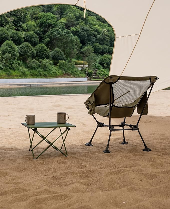 iClimb Ultralight Compact Camping Folding Beach Chair with Anti-Sinking Large Feet