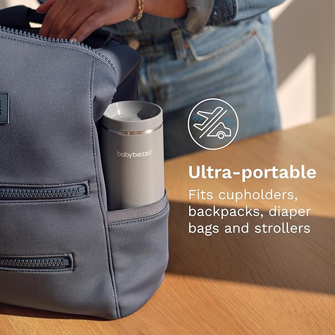 Baby Brezza SuperFast Portable Baby Bottle Warmer – 67% Faster - Travel Breastmilk Warmer and Formula Warmer - Safe, Even Heating - Up to 9oz - No Adapters, Green