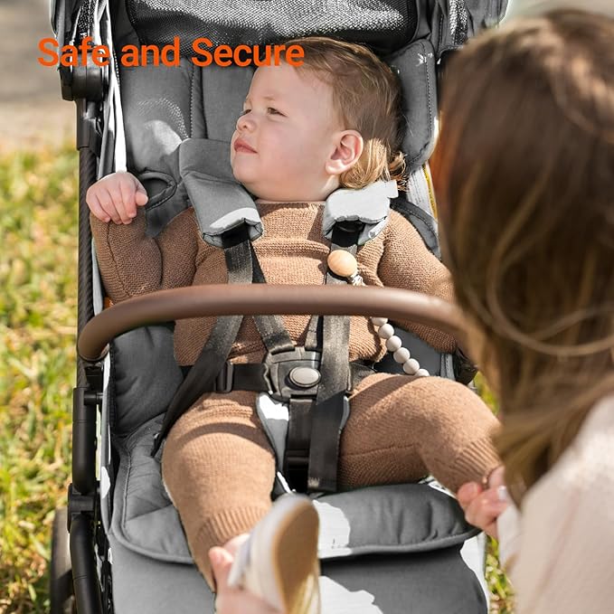 Lightweight Baby Travel Stroller with Carbon Fiber Frame, Compact & Airplane-Friendly, One-Handed Folding Design, 11.6 lbs, Perfect for Toddlers, Organizer & Cushion Included, Grey