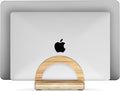 Kothar Premium Wood Vertical Laptop Stand - Adjustable Dual Slot Bamboo Holder for MacBook, Dell, HP, and More | Space-Saving Desktop Organizer | Eco-Friendly, Sleek & Durable Design
