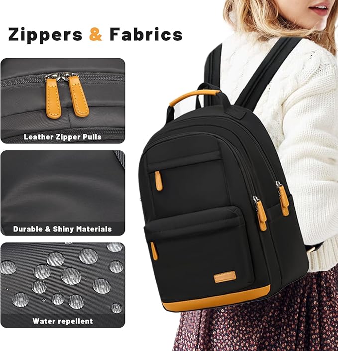 mygreen Stylish and Multifunctional Women's Laptop Backpack - The Perfect Blend of Elegance and Practicality Dark Grey