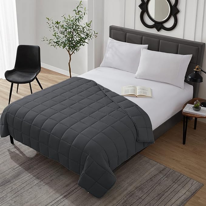 L'AGRATY Weighted Blanket - 36"x48" 5lbs Weighted Blanket Microfiber Material with Glass Beads Small Blanket for All-Season Summer Fall Winter Soft Thick Blanket
