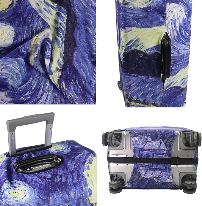 MosaiRudo Thicker Luggage Cover Elastic Suitcase Cover Protector Fits 18-32 Inch Suitcase Travel Accessories (Starry Sky, XL)