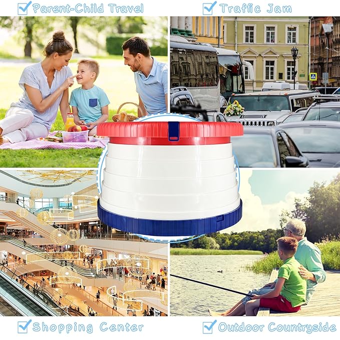 Travel Potty for Toddler, Portable and Foldable Toilet Training Apply to Seat Emergency Toilet for Car, Camping, Outdoor, Indoor with Bags (Blue)