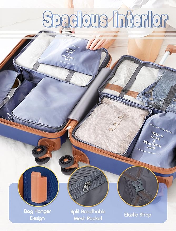 Luggage Sets 5 Piece, Suitcases with Wheels, Hardshell Suitcase Set, ABS Carry on Luggage Set with TSA Lock, Travel Luggage