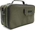 Large Storage Case with TSA Combination Lock Bag, Portable Carbon Lined, XL Medicine Lockable Box for Travel & Home Secured Box Organizer Divider Jars Accessories, Removable Tray (Green)