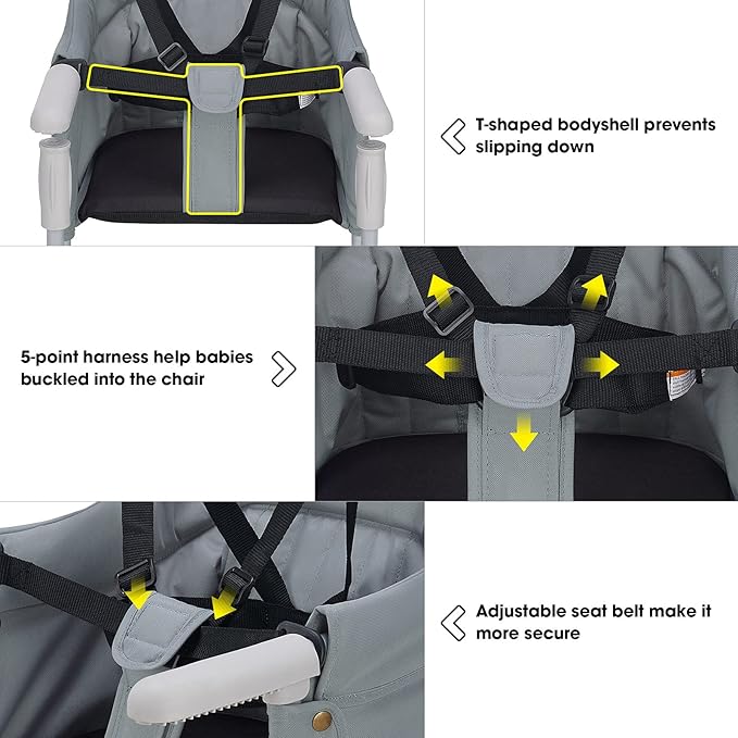 Hook On Chair, VEEYOO Clip On High Chair Folding Fast Table Chair with Storage Bag, Portable Baby Feeding Seat Attach to Table for Home and Travel